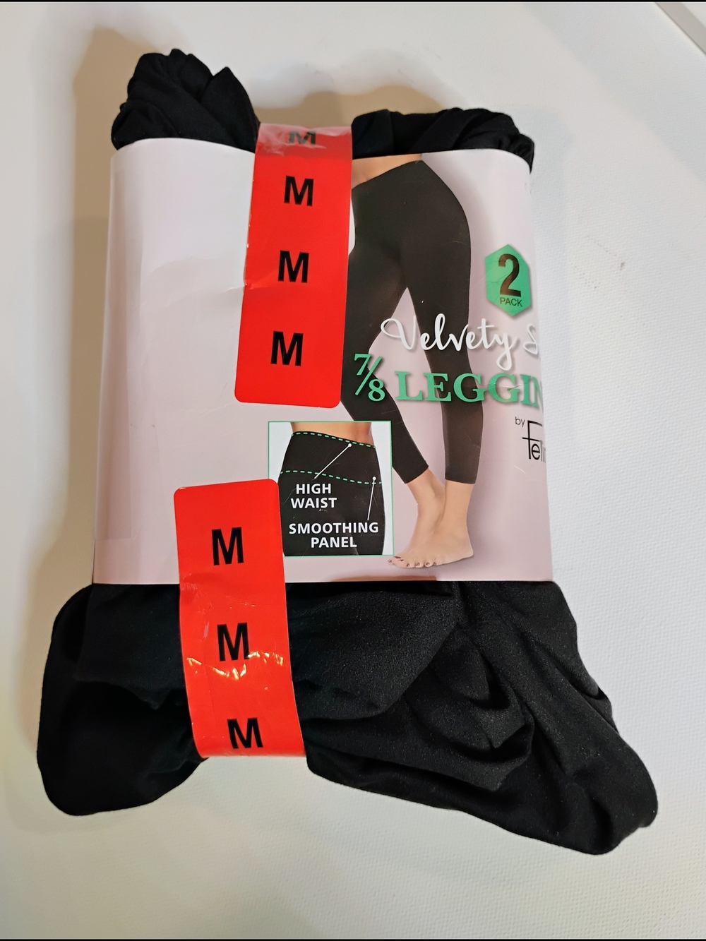 Felina Women's Velvety Soft 7/8 High-Waist Leggings - Black (2 Pack)  M (8-10)